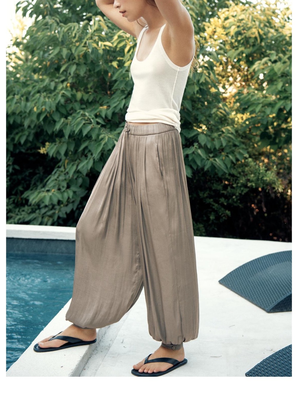 NWT Zara ZW collection satin balloon pants